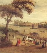 unknow artist The Thames at Richmond,with a view of Richmond Palace Spain oil painting artist